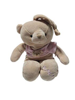 FAO Schwarz My First Teddy Bear 9 inch Plush Pink Shirt Lovey Stuffed Animal Toy